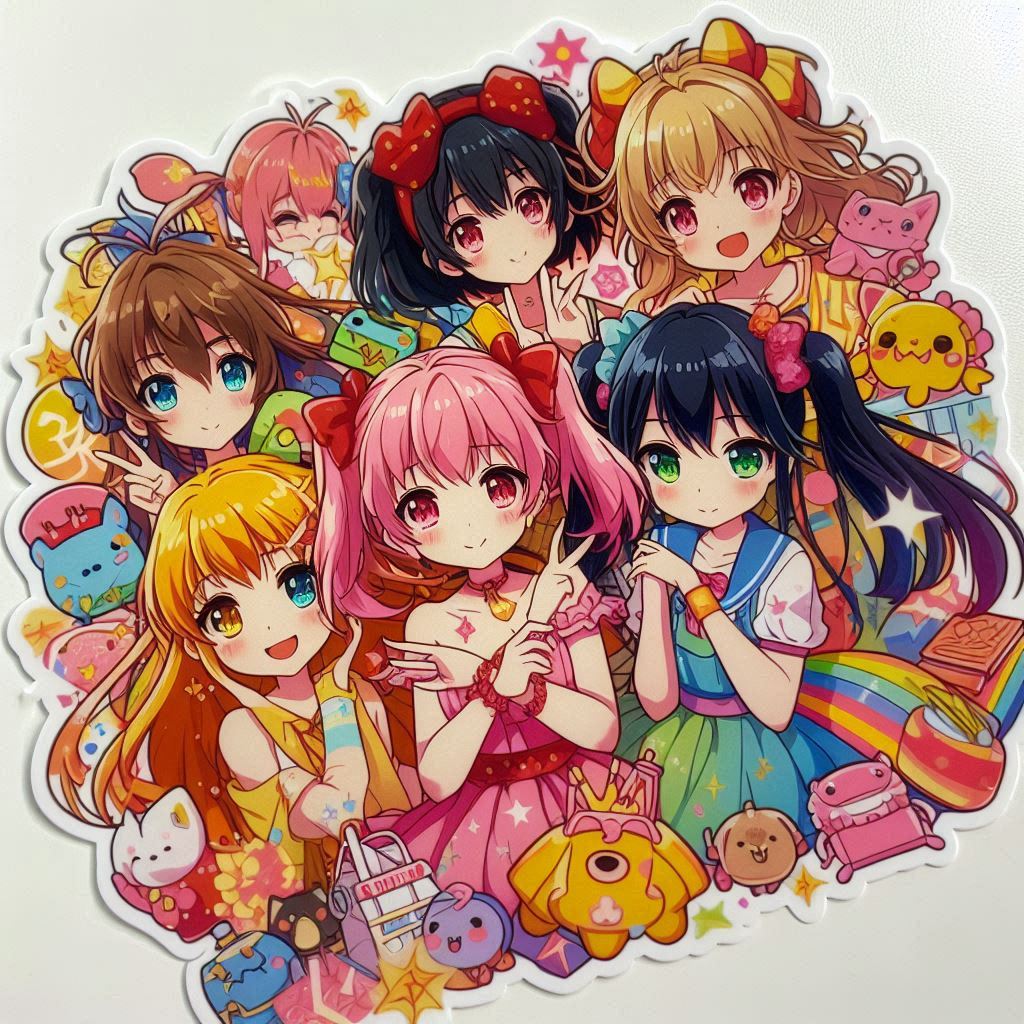 Anime Sticker Designs Collection | Digital Download | 100+ Images