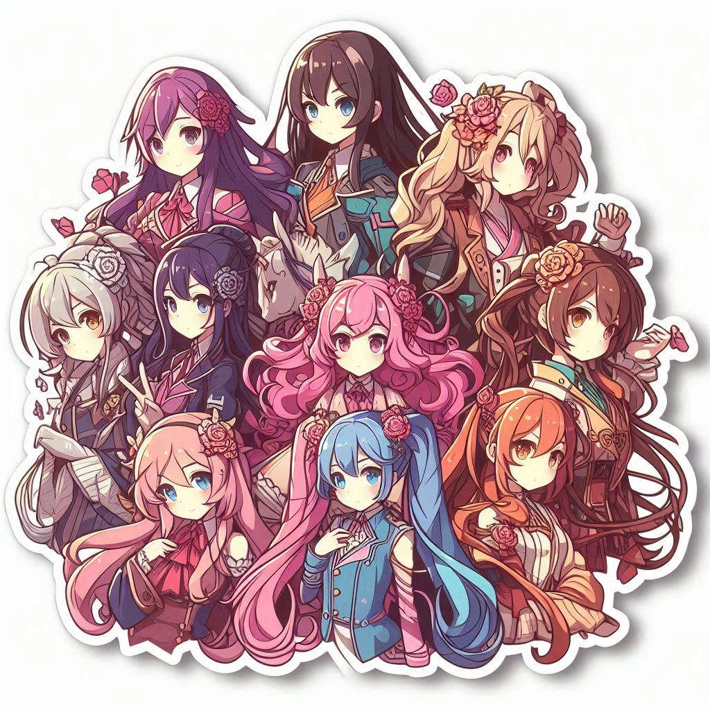 Anime Sticker Designs Collection | Digital Download | 100+ Images